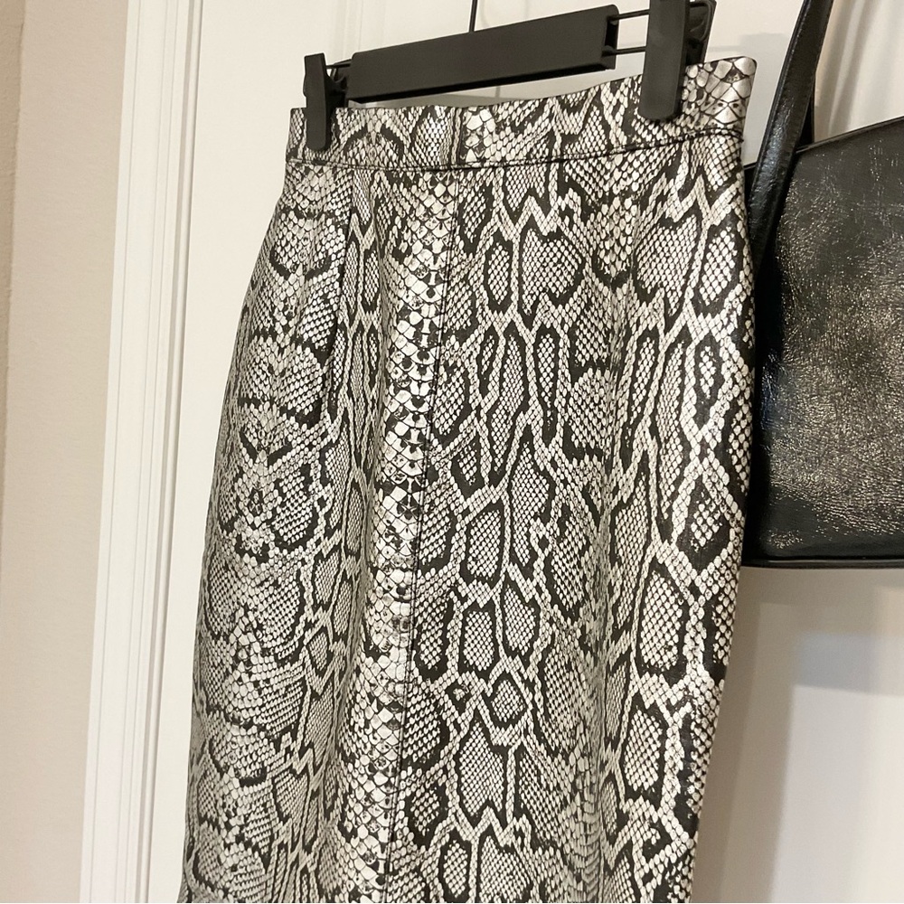 Vintage Karen Kane Leather Snakeprint Pencil Skirt Size S, EUC - Picture 2 of 5